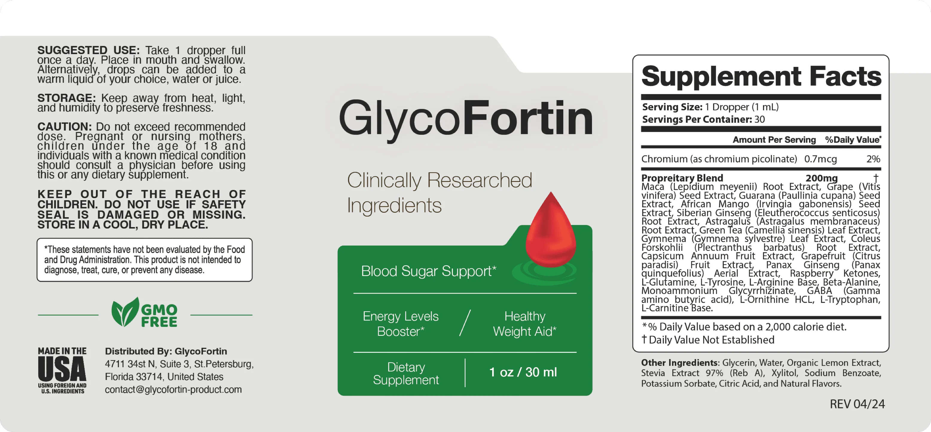 GlycoFortin Product Label